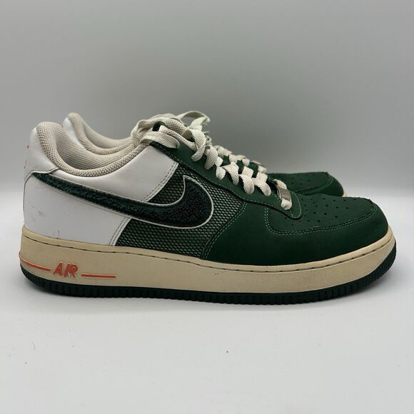 Nike Air Force 1 Low Men’s Size 10 Irish Miami Varsity Green Orange 488298-305 - Picture 9 of 16